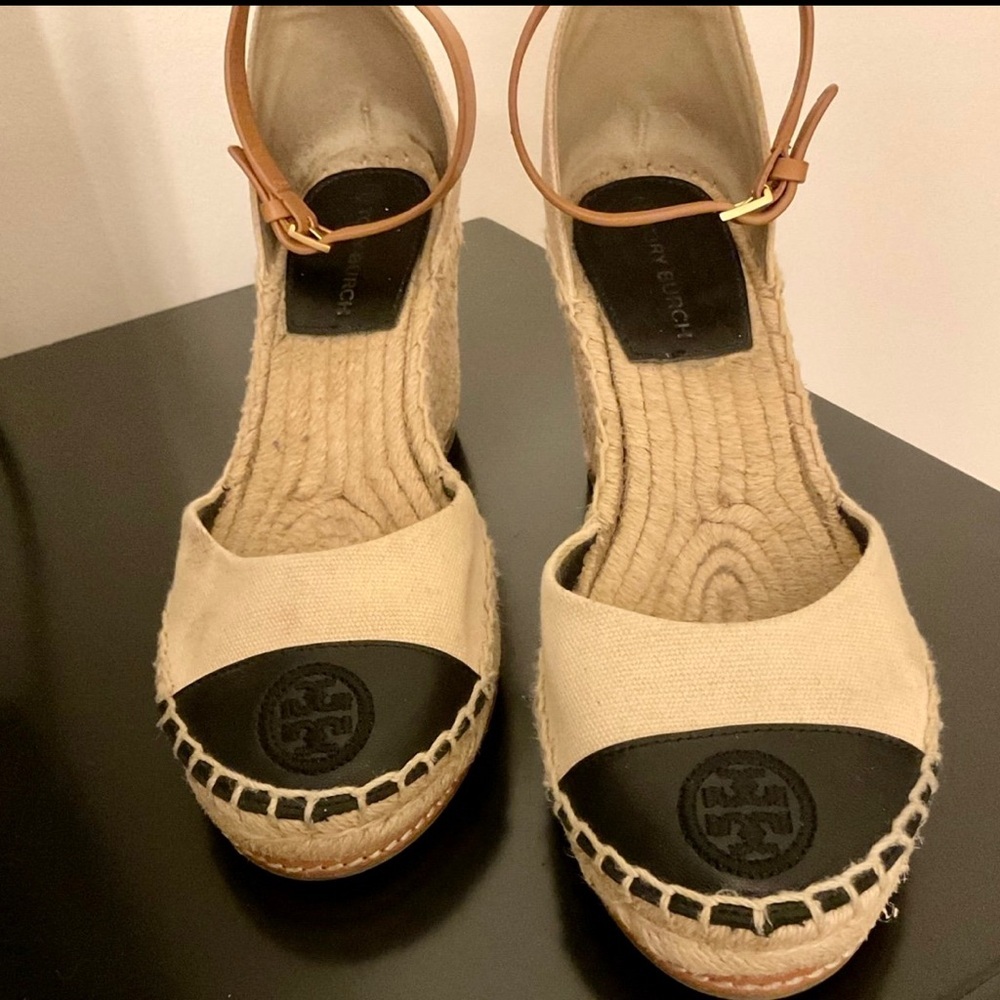 Tory Burch Color Block Wedge Espadrille Sandals - Picture 5 of 13
